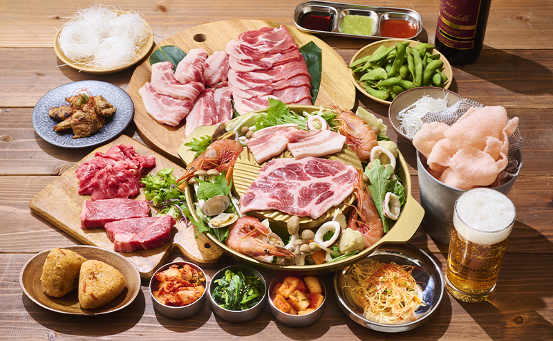 Premium白老牛とムーガタ（タイ風焼きしゃぶ鍋）コース